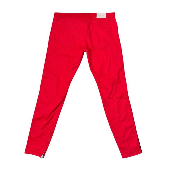 Golden Denim Los Angeles Bold Red Black Side Stripe Ankle Zip Slim Skinny Jeans - Picture 2 of 9